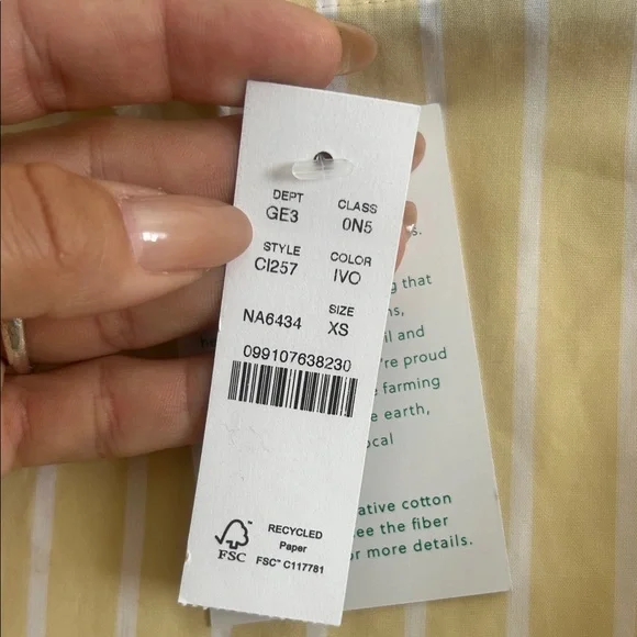 J. Crew Light Yellow and White Ciel Top - Picture 9 of 12